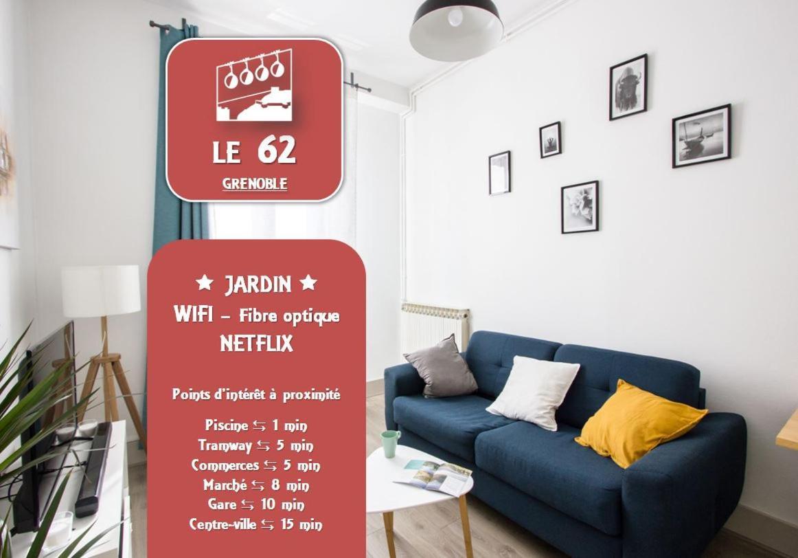 Le 62 - Spacieux T2 Avec Jardin, Parking & Tramway Гренобъл Екстериор снимка
